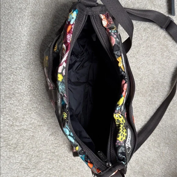 LeSportsac Floral Crossbody Bag - Black and Multicolor - Picture 2 of 6